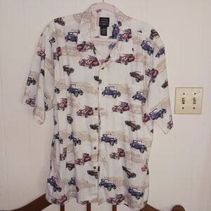 Mens XL Hotrod/vintage car button up shirt